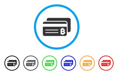 Bitcoin banka kartları yuvarlak simge