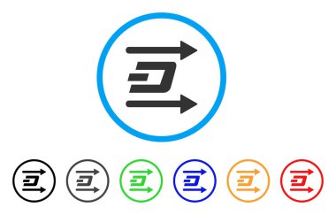 Dash gönder okları yuvarlak simge