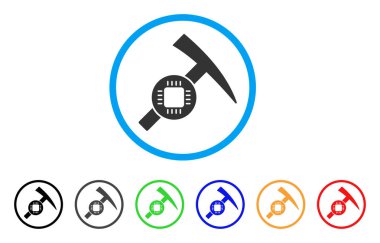 Elektronik araştırma çekiç yuvarlak simge