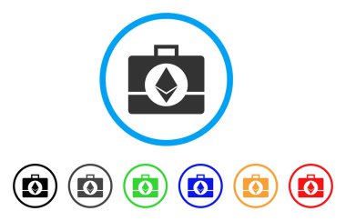 Ethereum kristal durum simgesi yuvarlak