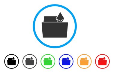 Ethereum kristal klasör simgesi yuvarlak