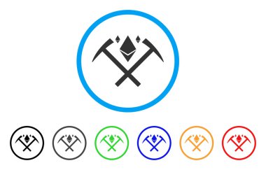 Ethereum kristal araştırma yuvarlak simge Çekiçler