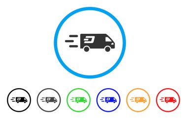 Hızlı çizgi teslim araba yuvarlak simge