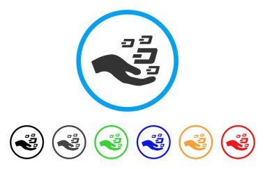 El teklif Dash sembolleri yuvarlak simgesi