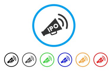 Halka arz haber megafon simgesi yuvarlak