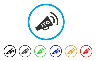 Ito uyarı megafon yuvarlak simge