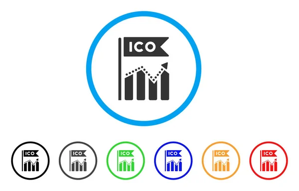 Ico diagram lekerekített ikon — Stock Vector