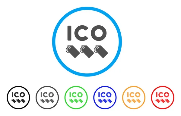 ICO tokeny zaoblené ikonu — Stockový vektor