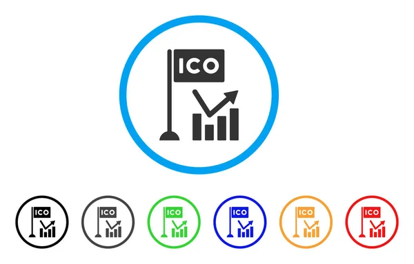 Ico Trendábra lekerekített ikon — Stock Vector