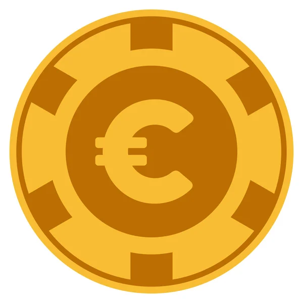 Euro Gold Casino Chip — Wektor stockowy