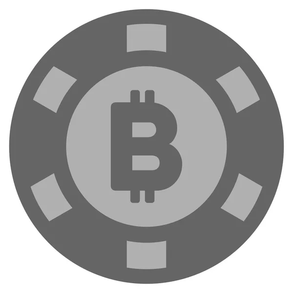 Bitcoin Silver Casino Chip — Stock Vector