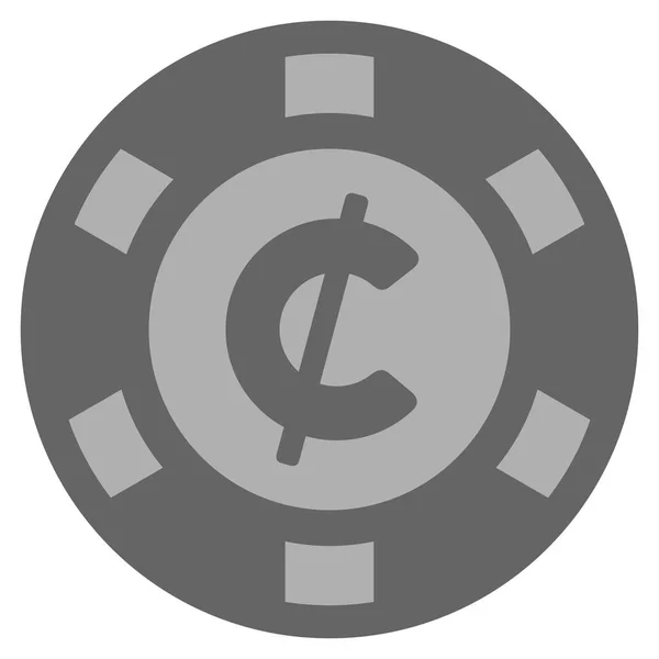 Cent Silber Casino Chip — Stockvektor