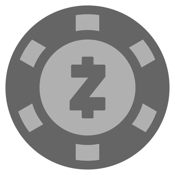 Zcash Silber Casino-Chip — Stockvektor