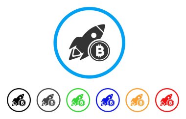 Simge Bitcoin roket yuvarlak