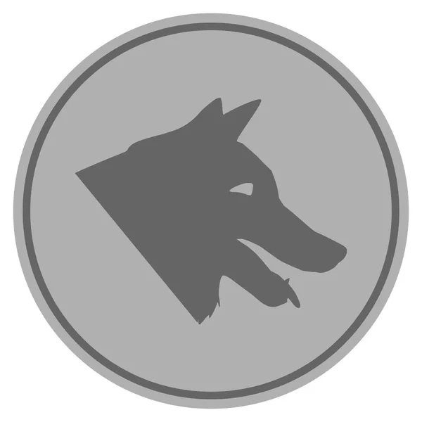犬シルバー コイン — ストックベクタ