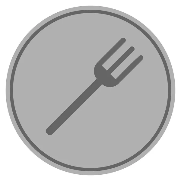 Fork Silver Coin — Stock Vector