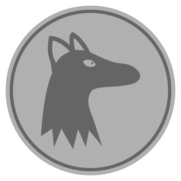 Fox hoofd zilveren munt — Stockvector