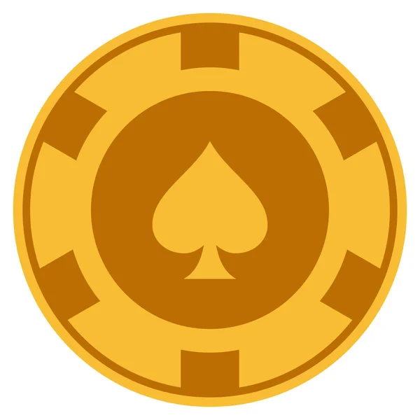 Peaks Suit Gold Casino Chip — Stock Vector