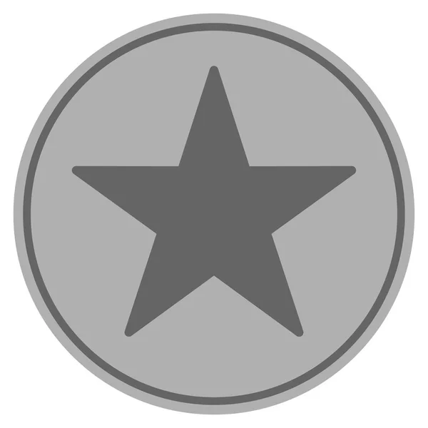5-palec gwiazda srebrna moneta — Wektor stockowy