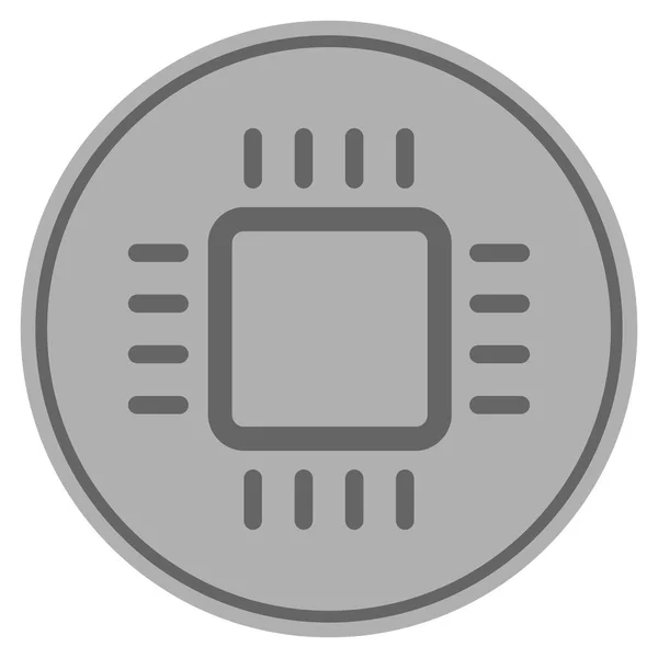 CPU Серебряная монета — стоковый вектор