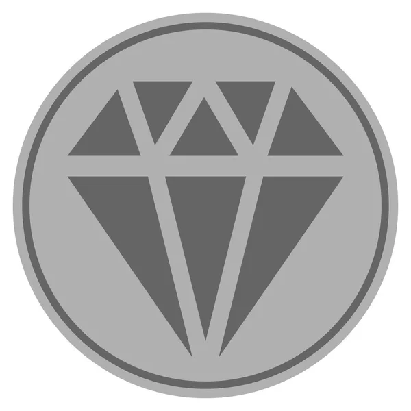 Moneda de plata de diamante — Vector de stock