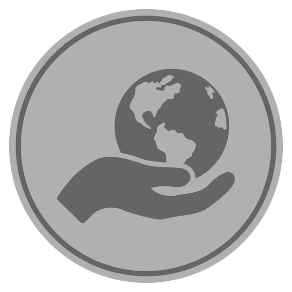 Земля догляд Срібна монета — стоковий вектор