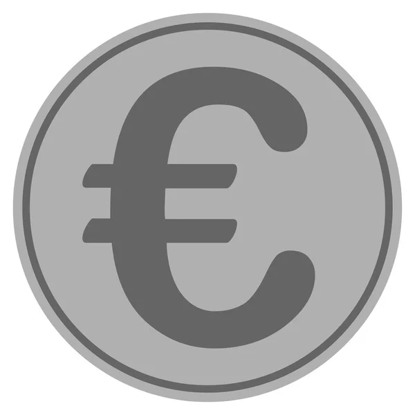Moeda de Prata Símbolo Euro — Vetor de Stock