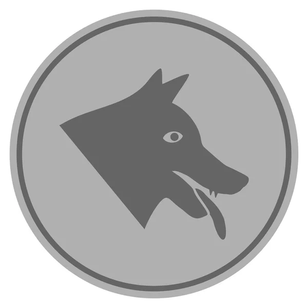 Κακό σκυλί ασημένιο νόμισμα — Διανυσματικό Αρχείο