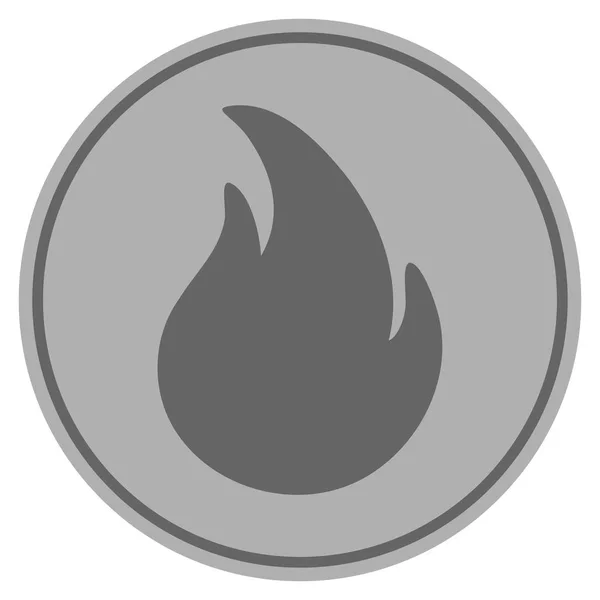 Tűz, ezüst érme — Stock Vector