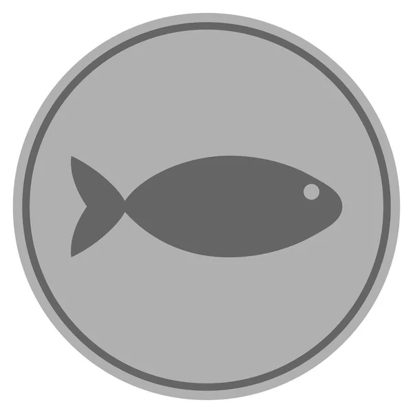 Moeda de prata de peixe —  Vetores de Stock