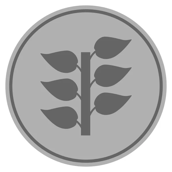 Pianta Flora Moneta Argento — Vettoriale Stock