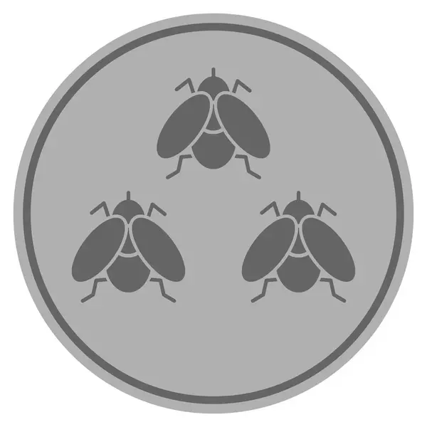 Fly Комахи Срібна монета — стоковий вектор