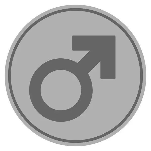 Mannelijke symbool zilveren munt — Stockvector