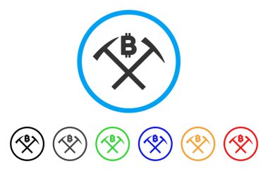 Bitcoin araştırma yuvarlak simge Çekiçler