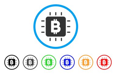 Bitcoin işlemci çip yuvarlak simge