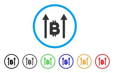 Bitcoin gönder okları simge yuvarlak