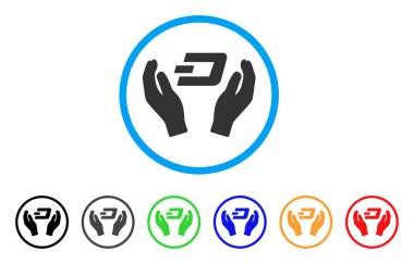 Çizgi bakım el yuvarlak simge