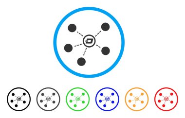 Çizgi bağlantıları yuvarlak simgesi