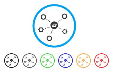Dash ağ yapısı yuvarlak simge