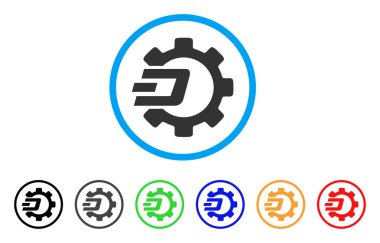 Dash işlem dişli yuvarlak simgesi