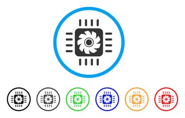 İşlemci Soğutucu yuvarlak simge