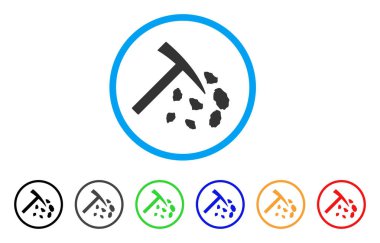 Simge çekiç madencilik taş yuvarlak