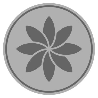 Soyut çiçek gümüş sikke