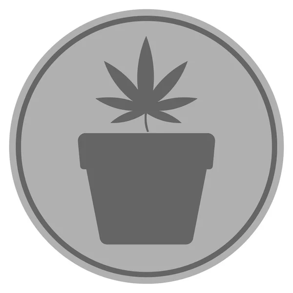Cannabis potten Silver mynt — Stock vektor