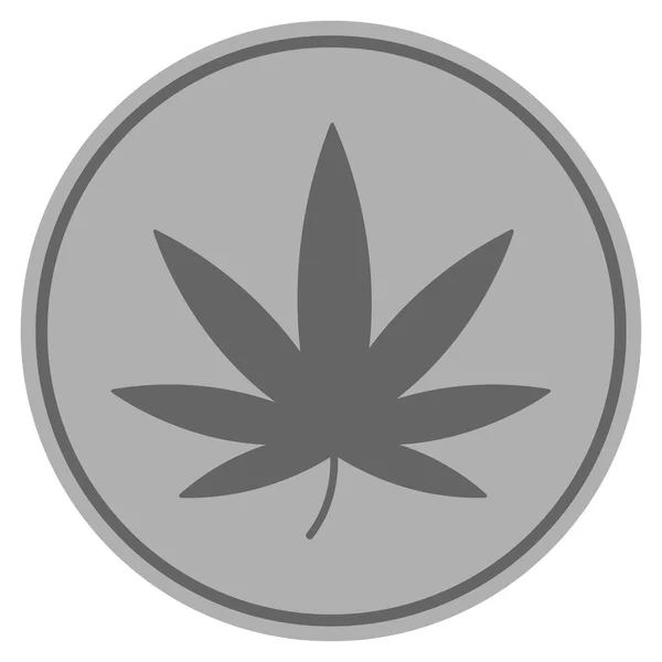 Cannabis zilveren munt — Stockvector