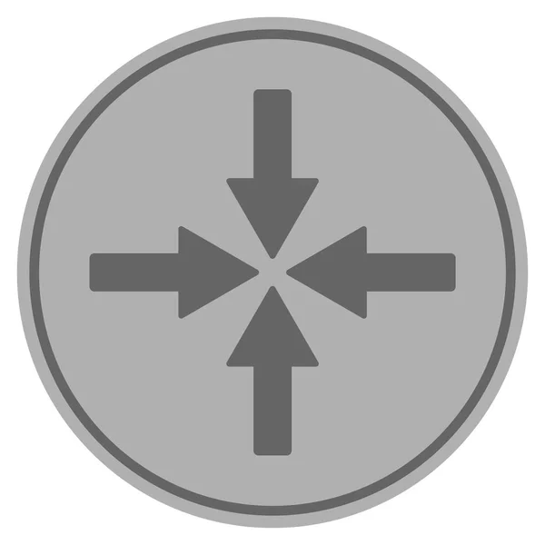 Botsen pijlen zilveren munt — Stockvector