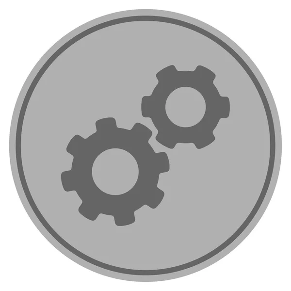 Gears Silver Coin - Stok Vektor