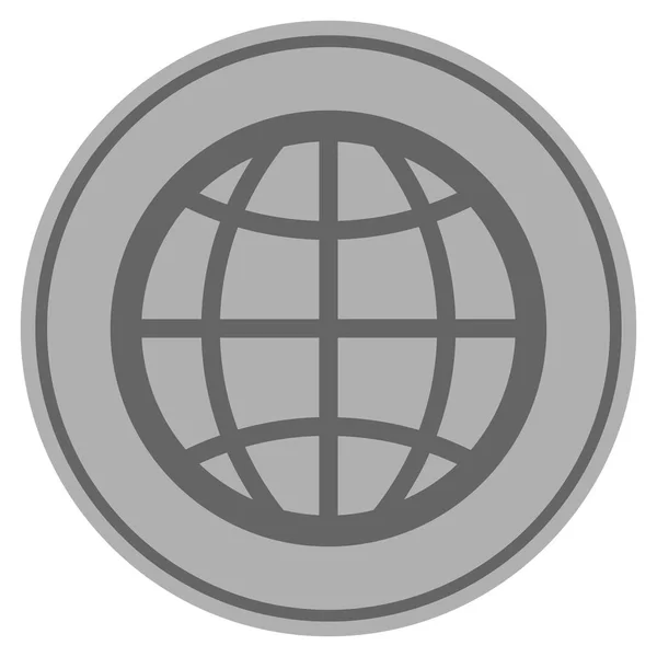 Globe Silver Coin — Vector de stoc