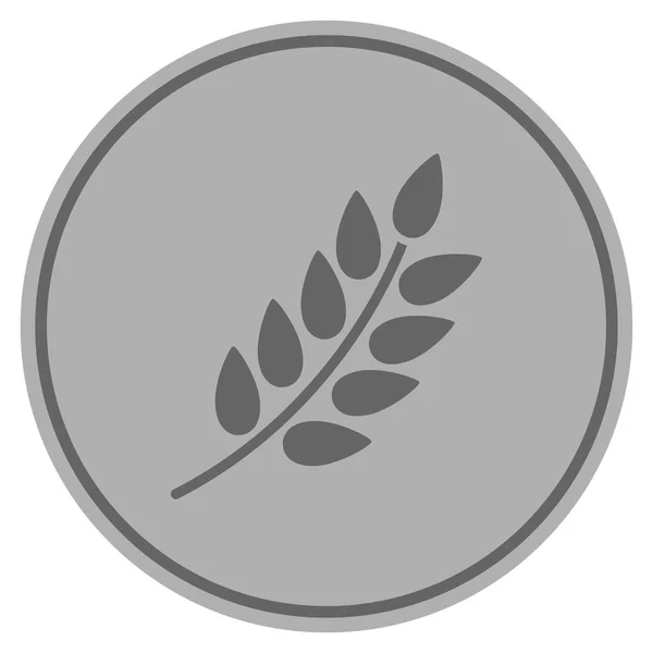 Листова гілка Срібна монета — стоковий вектор