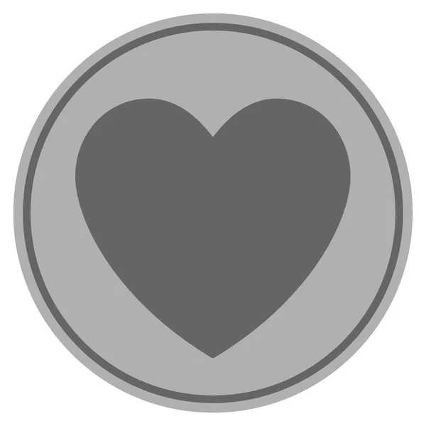 Love Heart Silver Coin — Stock Vector